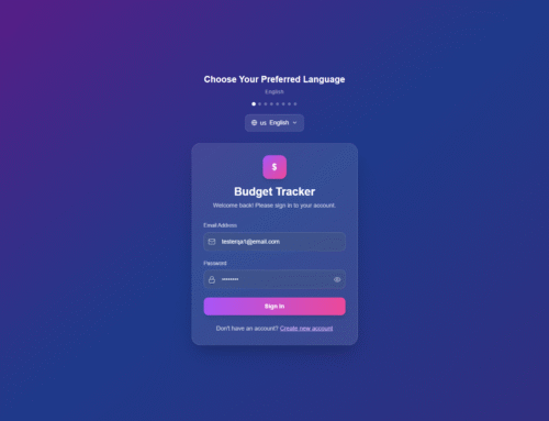 Budget Tracker Application Multilanguages